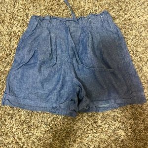 Womens Linen Denim Shorts